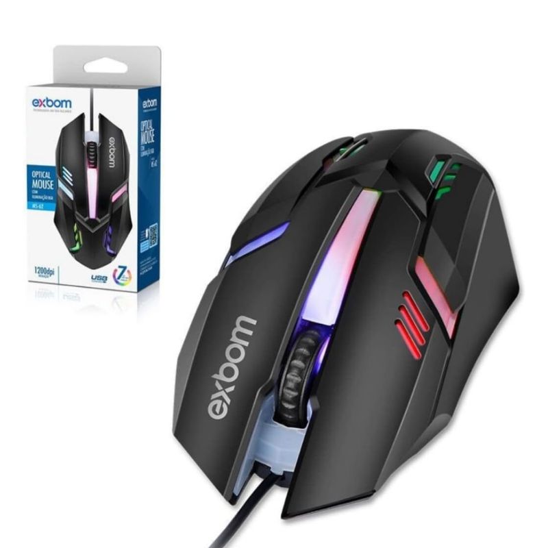 Mouse Gamer USB Led Rgb 1200DPI- MS-62